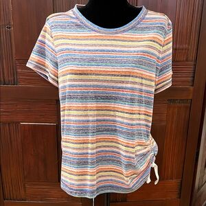 T by Talbots, pull over knit, ruching on one side, nautical.